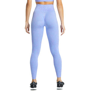 Leggings de Yoga de Cintura Alta, Color Rosa Polvoriento, Sólidos, Simples, Sin Costuras, Texturizados, de Compresión, para Entrenamiento, Pantalones de Gimnasio Elásticos, Spandex/Nailon - Product Image 4