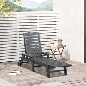 Sdraio da Esterno Regolabile con Schienale Reclinabile, Impermeabile, per Piscina e Spiaggia, con Ruote - Product Image 2