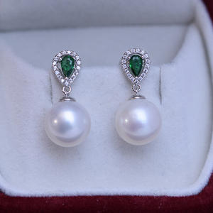 Pendientes de Perlas Blancas de Agua Dulce de 10-11 mm para Mujer, Pétalos Grandes, Plata S925, Luz Intensa, Ligeras Imperfecciones, Edición Coreana, Pendientes Altos - Product Image 4