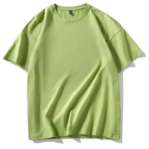 T-shirt en coton noir surdimensionné pour homme, manches courtes, col rond, coupe décontractée, logo frontal, effet délavé, jersey tricoté, couleur unie - Product Image 6