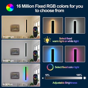 Paquete de 2 Lámparas LED RGB para Pared Exterior de 60 Pulgadas de Largo y 5.1 Pulgadas de Ancho, Aplique de Pared Exterior Regulable con Control Remoto, Resistente al Agua IP65 - Product Image 2