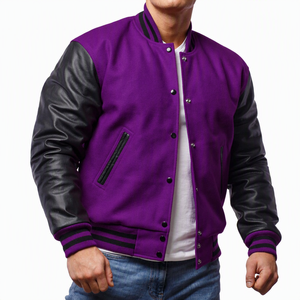 Veste de sport verte pour homme avec manches en cuir PU, vêtement d'extérieur décontracté pour l'automne, coupe classique, col rabattu, fermeture à boutons - Product Image 4