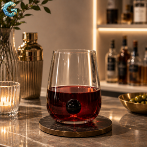 Copa de Vino de Borosilicato con Logotipo Personalizado, 450 ml, Diseño Moderno, Transparente, Apta para Lavavajillas, para Regalos Empresariales y Bodas - Product Image 3