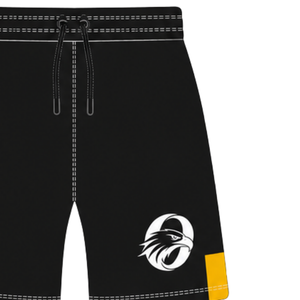 Golden <b>Yellow</b> Black Rugby <b>Shorts</b> Elastic Waist Drawstring Geometric Team Uniform Custom Breathable Training Athletic Sportswear - Product Image 4