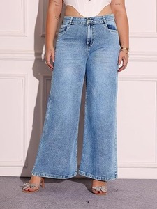 Jeans pour femmes en denim délavé style Heritage, coupe vintage, coupe droite vintage, coupe ample vintage, coupe baggy vintage - Product Image 2