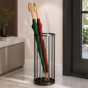 Porte-parapluies autoportant mobile en fer au design artistique classique, avec revêtement en poudre, capacité de 10 parapluies, pour hall d'hôtel - Product Image 3