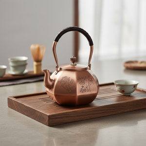 Copper Teapot Classic Handcrafted Design for Kitchen Tea Serving Decorative Home Drinkware - Product Image 1