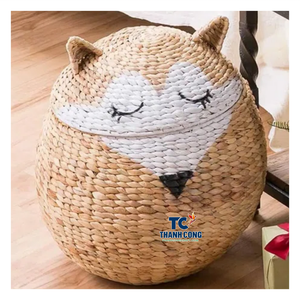 Lightweight Kids <b>Toy</b> Storage Basket Unique Water Hyacinth Design with Fox for Cozy and Organized Kids Living Space - Product Image 1