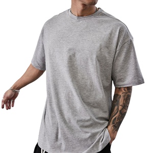 Haute qualité 200 gsm coton luxe homme uni solide manches courtes goutte épaule homme t-shirt pas cher prix de l'usine - Product Image 1