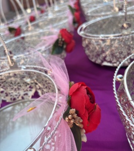 Artisan Rang German Silver Floral <b>Fruit</b> and Vegetable Storage <b>Basket</b> with Handle <b>for</b> Home Decor and <b>Gifting</b> - Product Image 3