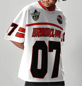 Camiseta de Fútbol Americano para Hombre al por Mayor, Personalizada, de Malla de Poliéster Transpirable, Tallas Grandes, Estilo Casual, con Número Impreso, Ropa Urbana, OEM, Cuello Redondo - Product Image 1