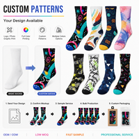 Chaussettes personnalisées imprimées en coton, chaussettes mi-hautes avec logo et motif, service de personnalisation pour uniformes d'équipe, boîte cadeau, emballage de marque, commandes.