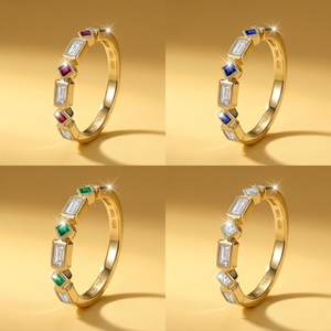 Superbe bague classique en or jaune 18 carats avec diamant naturel et pierre précieuse de couleur, rubis taille princesse, pour femme - Product Image 5