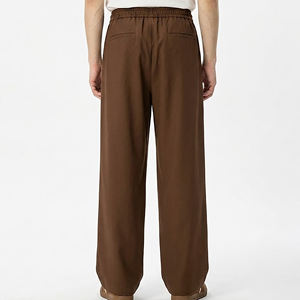 Pantalon large en coton pour homme, tendance, taille élastique avec cordon de serrage, coupe décontractée, respirant, style automne, avec poches latérales - Product Image 2