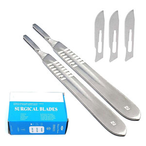 Bisturí Profesional para Dermaplaning, 2 Piezas, Mango B.P. # 4 + 100 Cuchillas Quirúrgicas de Acero Inoxidable de Grado Quirúrgico - Product Image 1