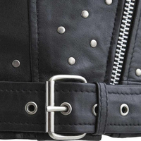 Veste en cuir de vachette pour homme 2026, style punk, faite à la main, de haute qualité, avec clous et pointes, pour motard, tendance