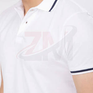 Camisetas Polo de Golf Cortas para Hombre de Alta Calidad al por Mayor, con Logotipo Bordado Personalizado, Color Sólido, Cuello de Solapa Tejido - Product Image 4