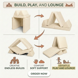 Factory Wholesale Modular <strong>Foam</strong> Children's Play <strong>Sofa</strong> Set with Convertible Design for Indoor Playroom and Bedroom Use - Product Image 5