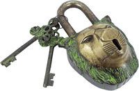 Cadenas en laiton massif de style religieux moulé sous pression avec clés, serrure de sécurité durable pour portes, portails, armoires et rangements