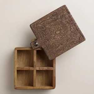 กล่องเก็บชาไม้พร้อมฝาแก้วลายรูปนก ยี่ห้อ Skies Trader - Product Image 4