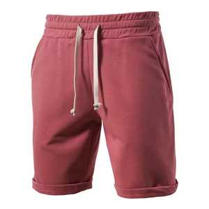 Pantalones Cortos de Algodón Azul Marino para Hombre con Cintura Ajustable con Cordón, Estilo Casual, Corte Medio, Color Sólido, Tejido de Punto, Diseño Transpirable - Product Image 2