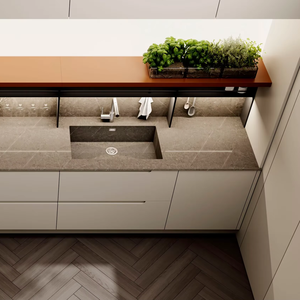 Juego Completo de Muebles de Cocina Europeos de Lujo Personalizados JY Project, RTA Modular, Encimera de Mármol, Bisagras de Cierre Suave, Fábrica en Vietnam - Product Image 6