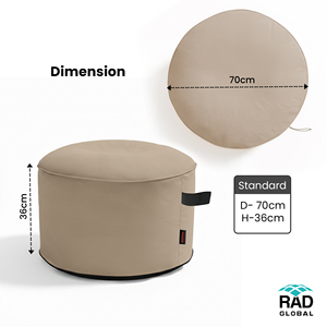Housses de pouf rondes de qualité supérieure pour l'extérieur - Parfaites pour les balcons, les patios et les terrasses de piscine - Product Image 4