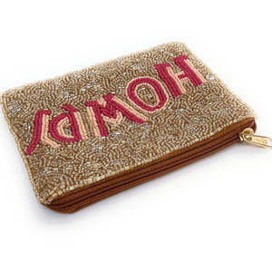 Monedero Vintage Morado con Cremallera, Organizador de Monedas, Cartera de Mano Divertida Bordada con Cuentas, Bolsa Personalizada Unisex de Moda para Recibos y Documentos - Product Image 5