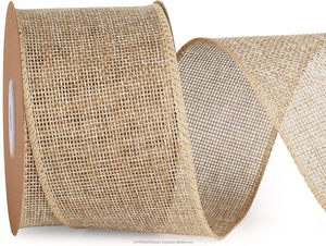 Jute Burlap Wired Ribbon 2.5 Inch X 12 Meters Eco-Friendly Natural Burlap Fabric Ribbon Bows Gift Wrapping Tree Outdoor - Product Image 6