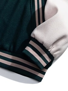 Chaqueta Varsity de Cuero de Diseñador al por Mayor, Chaquetas Varsity de Cuero para Hombre Tallas Grandes, Chaqueta de Cuero Ligera Informal Estilo Preppy con Botones - Product Image 5