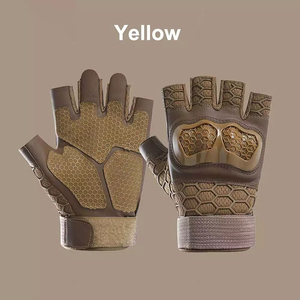 Anti <b>Slip</b> Protection Leather Gloves From Pakistan <b>Half</b> Finger Tactical Glove Mountain Climbing Outdoor Training Breathable - Product Image 4