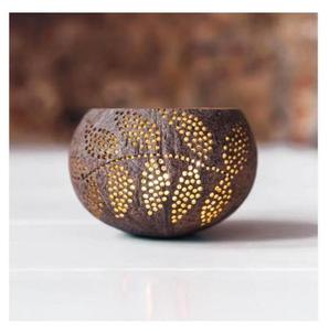 Eco Inspired <b>Coconut</b> <b>Shell</b> Candle Stand Sun Rays Handmade Tealight Holder Natural Decorative Accent for Stylish Homes - Product Image 1