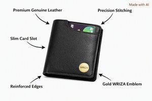 WRIZA Men's Classic Trendy Formal Genuine Leather Durable Card Holder <b>RFID</b> <b>Blocking</b> 5 Inch <b>Wallet</b> No Zipper Closure Credit Cards - Product Image 6
