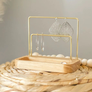 ที่เก็บเครื่องประดับพร้อมถาดในตัว ประหยัดพื้นที่ จัดแสดงได้ ป้องกันการพันกัน ที่เก็บสร้อยคอและกำไลข้อมือ ใช้งานง่าย ทันสมัย สำหรับจัดเก็บบนโต๊ะเครื่องแป้ง - Product Image 1