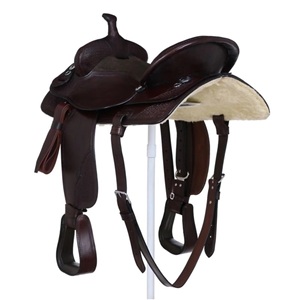 Selle de randonnée western en cuir véritable de qualité supérieure pour l'entraînement au ranch et la pratique de l'équitation longue distance, personnalisable - Product Image 2