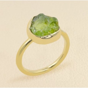 Bague minimaliste plaquée or jaune avec quartz rose naturel serti clos, unisexe, pour usage quotidien, bague en pierres précieuses - Product Image 3