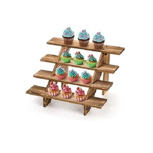 Elegante Soporte de Madera Hecho a Mano para Cupcakes, Exhibidor Rústico de Postres para Eventos de Panadería, Bodas y Mesas de Fiesta - Product Image 3
