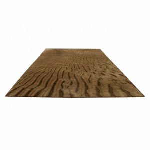 Tapis en laine marron taupe à motifs galets, écologique, antidérapant, tufté à la main, à poils épais, moderne, de haute qualité pour salon et salle de bain - Product Image 2