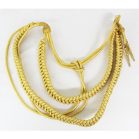 Cordon de cérémonie tressé métallique écologique pour officiers, style aiguillette tactique, couleur or, service OEM, vente directe usine