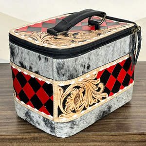 กล่องเก็บเครื่องประดับหนังวัวแท้ลายตารางหมากรุก งานแฮนด์เมดจากนักออกแบบ สำหรับงาน March Expo สินค้ามาใหม่ กล่องจัดระเบียบสำหรับเดินทาง - Product Image 5