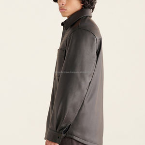 Venta al por mayor camisas de moda de diseño premium informales para hombres 100% cuello Mandarín de fibra de bambú tela de popelina en relieve adultos invierno - Product Image 4