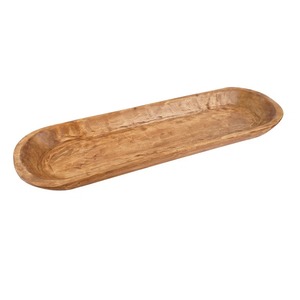 <b>Decorative</b> Handmade Wooden Serving Tray Oval Minimalist Design For Food Serving Uncoated Wood Craft For Food Serving - Product Image 5