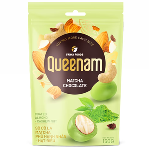 Service de fabrication en marque blanche en gros : Dragées chocolatées HALAL au matcha, amandes et noix de cajou enrobées de chocolat, 150g, pour la distribution de snacks - Product Image 1