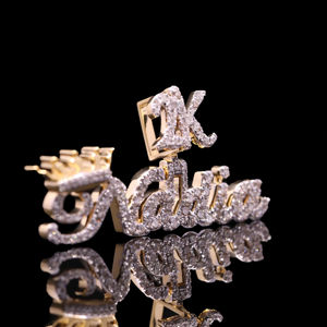 จี้ห้อยคอผู้ชายแบบสั่งทำ ชุบทอง โลหะผสม ดีไซน์ฮิปฮอป ประดับเพชร CZ ให้ความรู้สึกหรูหรา - Product Image 1