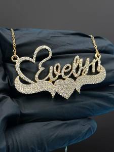 Colgante Personalizado con Cualquier Nombre o Letra, Acabado en Oro Amarillo, Plata 925, Estilo Hip Hop, Colgante Iced Out, Colgante Rapper Bling, Regalo de Cumpleaños para Ella - Product Image 2