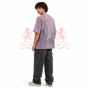Camiseta de Estilo Relajado con Hombros Caídos y Efecto Desgastado por el Sol, en Algodón Transpirable para Looks Casuales y Urbanos - Product Image 3