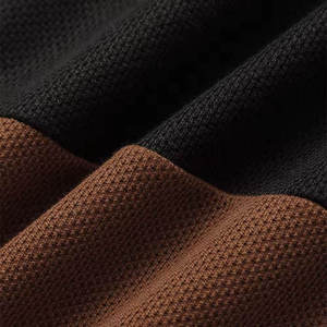 Men's Color Blocked Knitted Short Sleeve T-<b>Shirt</b> O-Neck Casual <b>Patchwork</b> Design Regular Fit - Product Image 4