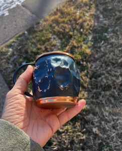 Handmade Copper Mug Polished Metal Finish for Water Beverage Serving Home Hotel Restaurant Daily <b>Activities</b> - Product Image 3