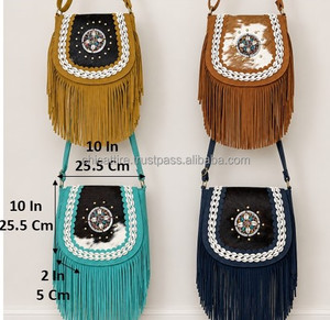 Nouveau sac bandoulière personnalisé en cuir véritable fait main avec franges, sac à main en daim parfait pour les femmes - Product Image 2