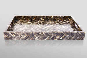 Bandeja de incrustaciones de resina hecha a mano a precios de fábrica a los precios más baratos, bandejas de resina con incrustaciones de hueso para el hogar, hotel y restaurante - Product Image 4